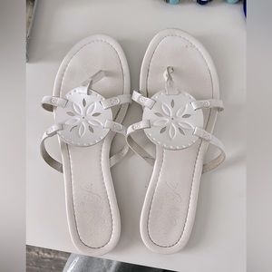 white sandals